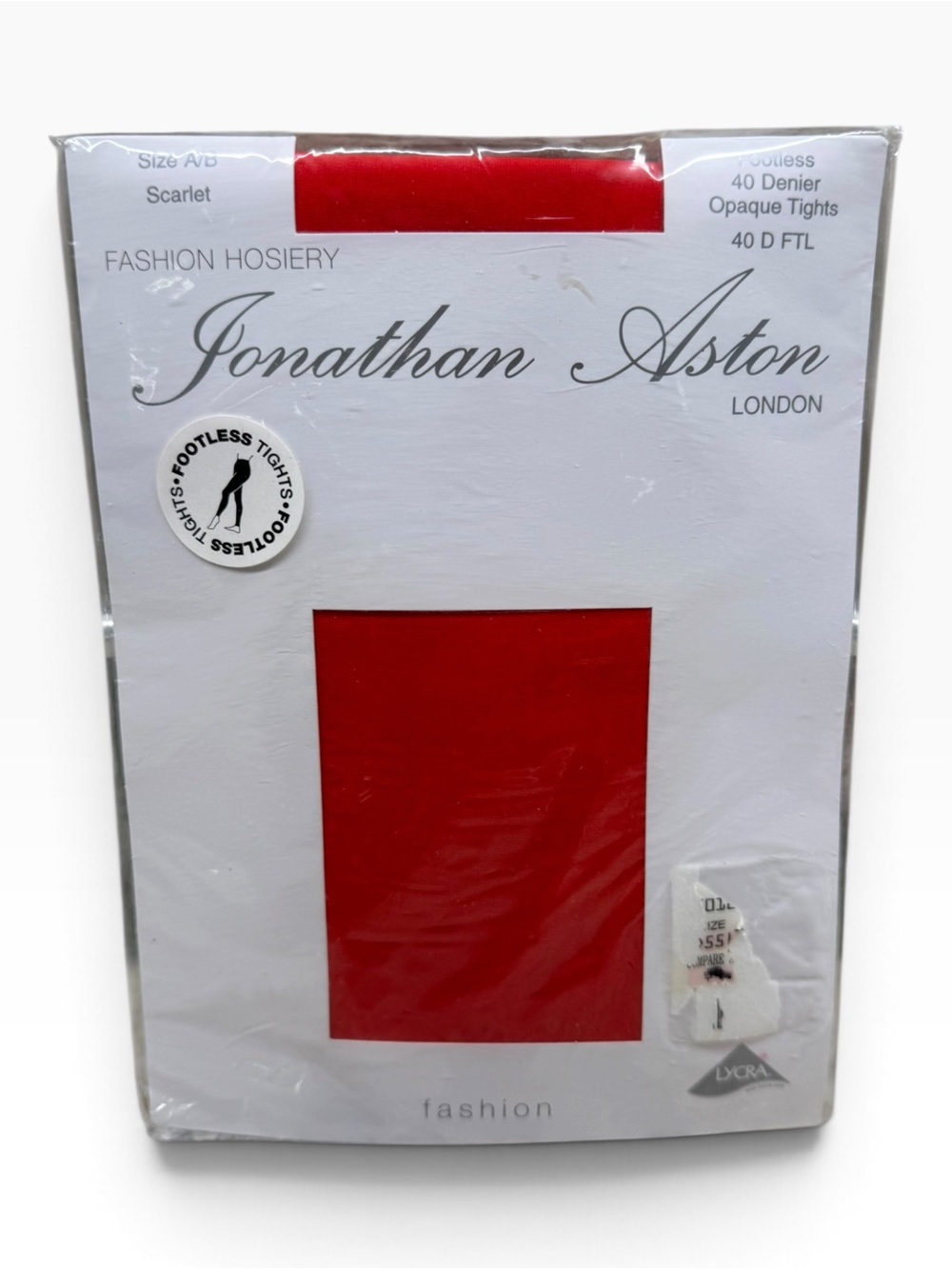 Jonathan Aston Hosiery Footless Opaque Tights 40 Denier A/B Scarlet